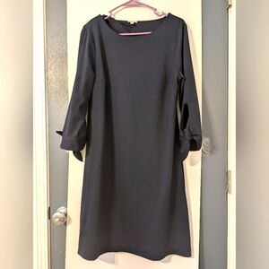 Talbot's Women's Navy Dress with 3/4 Sleeves w/Tie‎ Detail Size Medium
